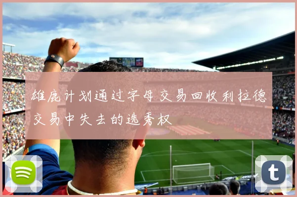 雄鹿计划通过字母交易回收利拉德交易中失去的选秀权
