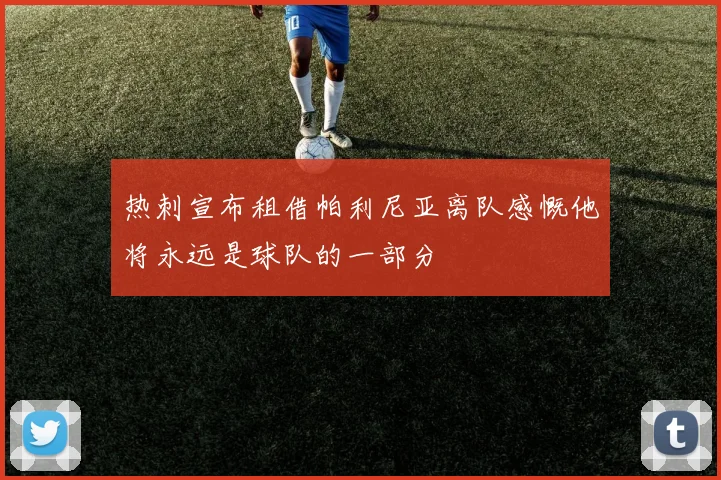 热刺宣布租借帕利尼亚离队感慨他将永远是球队的一部分